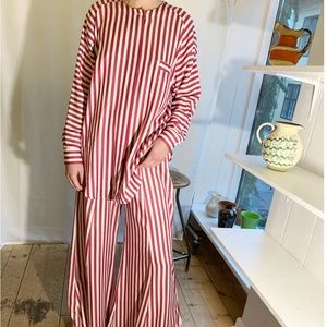 Mr. Larkin Queenie Burgundy Striped Shirt / Blouse, L